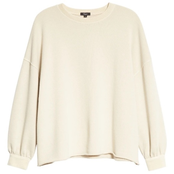 Rails Reeves drop sleeve cuffed oversized rolled hem Sweatshirt S Cream Pumice - Picture 5 of 16